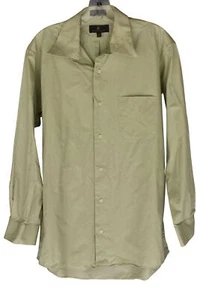 Vintage Men's Valerio Garati Single Needle Tailored Green Dress Shirt M - Picture 1 of 5