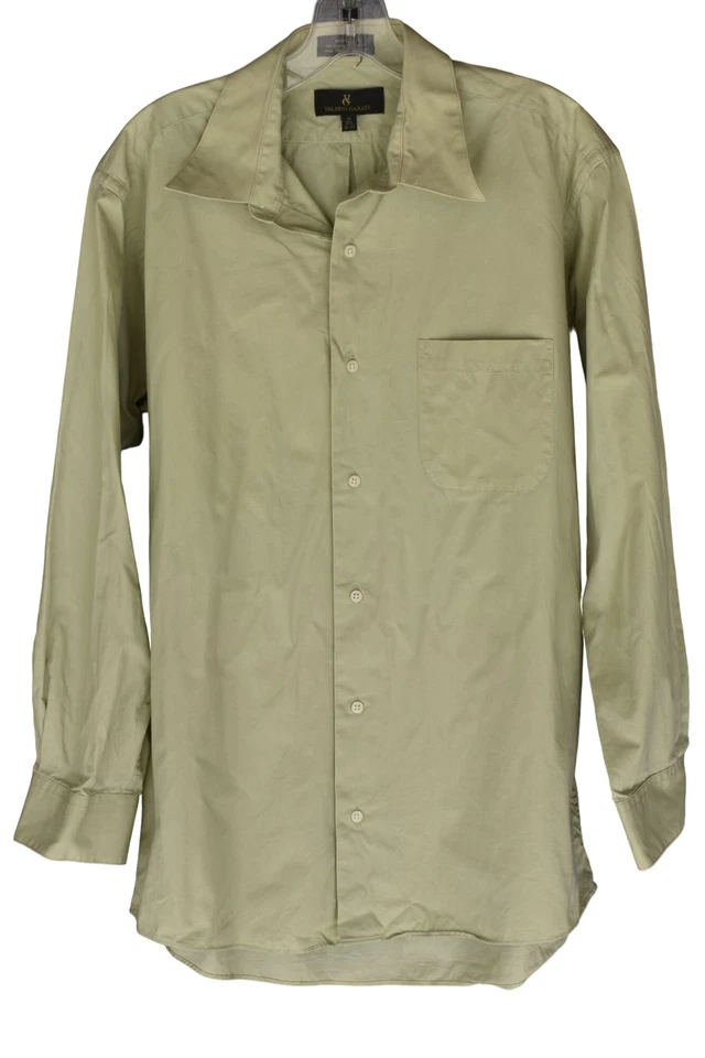 Vintage Men's Valerio Garati Single Needle Tailored Green Dress Shirt M - Image 1 of 4