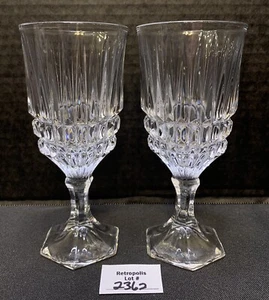 2 FOSTORIA Wine Water Clear Glasses HERITAGE 6 1/8” Vintage - Picture 1 of 5