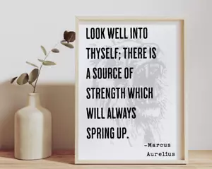 Inspirational Marcus Aurelius Quoted Wall Art, Motivational Office Poster Stoic - Picture 1 of 22