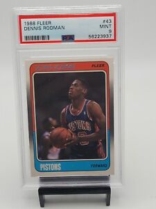 1988 Fleer Basketball Dennis Rodman Rookie Card #43
