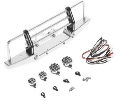 C26763SILVER Integy Realistic 1/10 Front Bumper w/43mm Mount & Led - Image 1 of 4