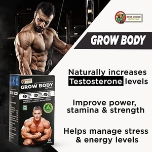 BODY GROW Fast Weight Gain Pills Muscle Gainer WEGHT GAIN 60 CAPSULES MEN - Picture 1 of 4