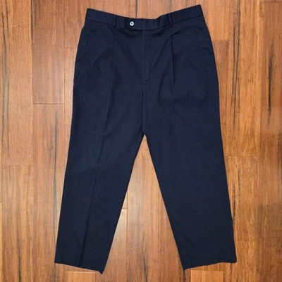 Pantalones de golf Burberry azul marino plisados individuales para hombre 38 cintura amarilla distinta raros Foto 1 de 4