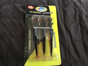 Paquete de 3 camarones holográficos tsunami acción realista de 4" - cerveza de raíz/brillo dorado - nuevo - Imagen 1 de 2