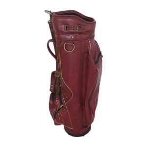 Burton Jasper Alabama Vintage Leather Golf Bag Red - Picture 1 of 11