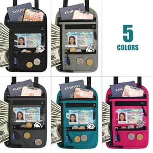Travel Neck Wallet Passport Holder RFID Blocking Waterproof Passport Wallet Pouc - Picture 1 of 25