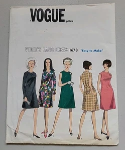 Vogue 1678 Vintage Schnittmuster Basic Kleid leicht zu machen Gr. 14 Brustweite 36 60er - Bild 1 von 3