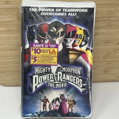 SEALED NEW 1995 Mighty Morphin Power Rangers The Movie VHS Back Watermarks - Image 1 of 4