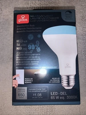 Globe Near-UV LED Light Disinfection Bulb White 65 Watt 25,000 Hours 650 Lumens - Image 1 of 4