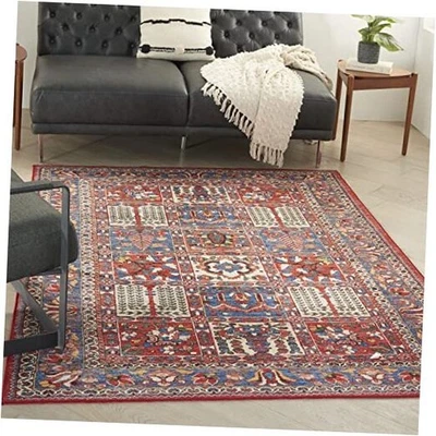  Alfombra Home Fulton Vintage Roja 5' x 7', Fácil Limpieza, Sin Desprendimiento, Dormitorio,  Foto 1 de 4