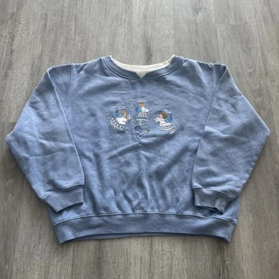 Sudadera De Colección Años 90 Abuela Ángeles Grannycore Shenanigans Marca Azul Claro Pequeña Foto 1 de 4