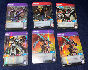 Transformers Trading Card Game 6 cards Bumblebee Flamewar Ramjet Kickback more