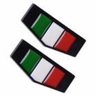 2pcs Metal 3D Italy Italian Flag Car Fender Rear Emblem Badge Decal Sticker Assy
