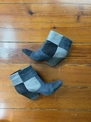 Botines de tacón de cuña de gamuza estilo retazos Camper ~ Talla 7,5 💛🍄 Foto 1 de 4