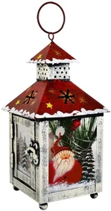 Metal Christmas Lanterns with Led Lights - Decoration Iron Tabletop Centerpieces - Picture 1 of 24