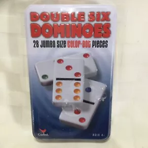 Double Six Dominoes 28 Jumbo Size Color-Dot Pieces Cardinal ages 4+ - Picture 1 of 8