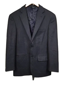 Pronto Uomo 38R Blue Wool Birdseye 2 Button Blazer Suit Jacket Sport Coat - Picture 1 of 8