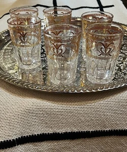 Gold Moroccan tea glasses- Moroccan gold tea glasses- Moroccan gold cups - Bild 1 von 7