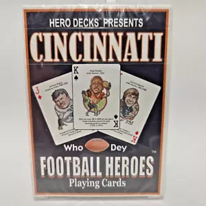 HERO DECKS CINCINNATI FOOTBALL HEROES BENGALS WHO DEY PLAYING CARDS 2005 NEW - Picture 1 of 9
