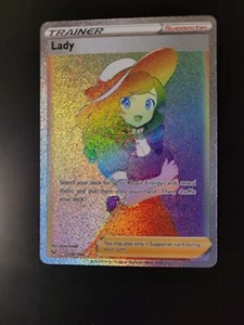 Pokemon Lost Origin Secret Rare Holo Lady (Secret) 208/196 NM - Picture 1 of 2