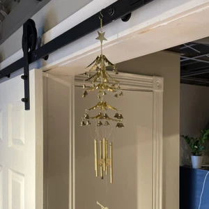 VTG Christmas Ornament Wind Chimes with Bells & Stars - Picture 1 of 6