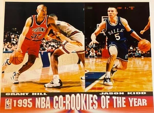 1995 NBA Photo File 8x10 Picture JASON KIDD & GRANT HILL Co-Rookies Of The Year - Picture 1 of 1