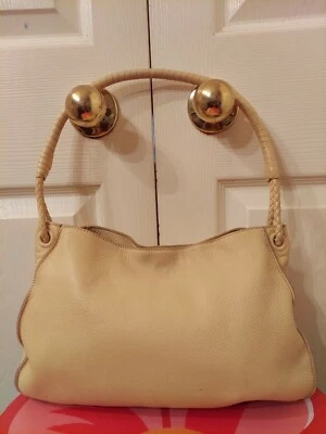 Bottega Veneta Vintage Medium Shoulder Cream Leather Handbag. Made In Italy.... - Image 1 of 4
