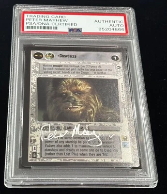 Peter Mayhew "Chewbacca" 1995 Decipher CCG STAR WARS Signed Auto Rookie Card PSA - Image 1 of 4