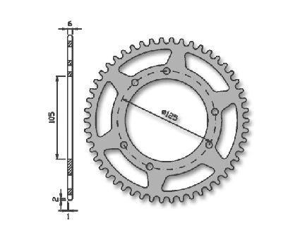 IGM Black Rear Sprocket Derbi SENDA R X-TREME 50 1310-1188-48T - Image 1 of 1