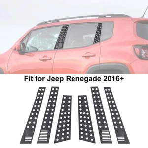 6Pcs Window B Pillar Post Panel Trim Cover Accessories For Jeep Renegade 2016-23 - Picture 1 of 7