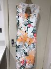 Marks And Spencer Peruna Cream Floral Wedding/Occasion/Cruise Dress Size 10
