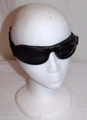 NEW-Tactical Vented Sunglasses Goggle Glasses Smoke Black 400 UV Eye Protection