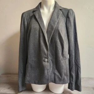 Lane Bryant Black Blazer Top 18 Glitter One Button Double Breasted Shimmering - Picture 1 of 13
