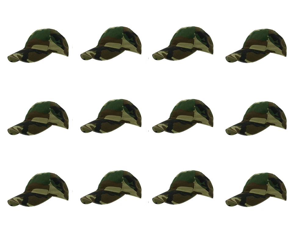 Gorra de béisbol de algodón lisa en blanco gorra sólida ajustable al por mayor LOTE 12 piezas Foto 1 de 3