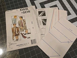 Kwik Sew Sewing Pattern 352 Mens Bias Cut Ties & Bow Tie UNCUT - Picture 1 of 1