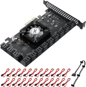 24-Port SATA III SATA-24 Port 4X(1064+1812 Chip), 24port -4x(ASM1064) - Afbeelding 1 van 8