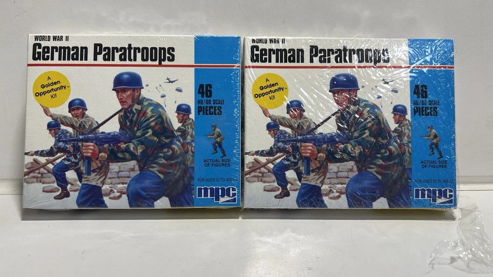 MPC Paracaidistas Alemanes Segunda Guerra Mundial Soldados de Plástico 46 Piezas 6011 SIN/OO Lote Sellado 2 Foto 1 de 4