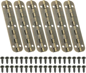 Bisagras de piano pequeñas de 2,6 x 0,6 pulgadas mini bisagras de caja paquete de 6 con tornillos para madera Bo - Imagen 1 de 12