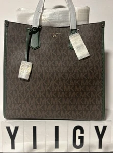 ๐ผ๐ฆ Michael Kors ๐ผ๐ฆ MK Maple Large Signature Monogram Logo Tote Bag ๐ผ GB39 - Picture 1 of 7