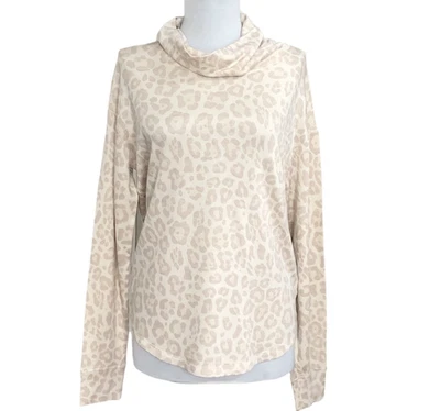 Espléndido Animal Leopardo Cuello Alto XS Beige Guepardo Capas Neutras Suave Niña  Foto 1 de 4