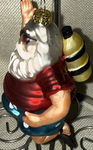 Collectible Scuba Tank,Fins Swimming Santa Glass Christmas Ornament Bulb Decor - Picture 1 of 11