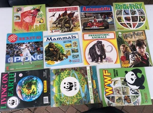 PANINI EMPTY STICKER ALBUMS X11 CRICKET HARRY POTTER AUTOMOBILE WWF DINOSAURS - Picture 1 of 13
