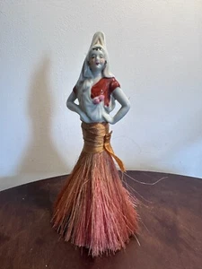 Spanish Beauty Victorian Lady Crumb Brush broom Whisk Porcelain pin half Doll - Picture 1 of 4