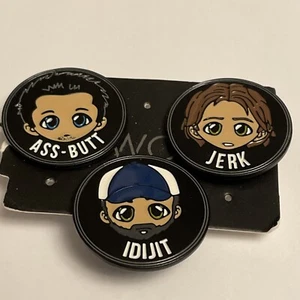 Supernatural TV Series Chibi Pin Set SAM DEAN BOBBY Jerk Idijit - Picture 1 of 5