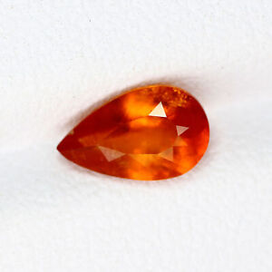 1.19Ct Good Pear 8.6X5.3 MM Orange Mandarin Madagascar Natural Hessonite Garnet