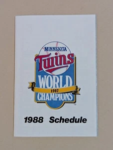 1988 Minnesota Twins Baseball Pocket Schedule MLB Super America ⚾️⚾️ - Picture 1 of 2