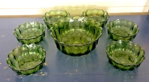 MCM Vintage Anchor Hocking Salad Bowl 6 serving bowl Fairfield Green Mid Century - Picture 1 of 13