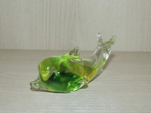 Original Mid.20th Murano Glass Dolphin Figurine ,green color ,Italian glass art - Picture 1 of 7