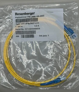 Rosenberger Fibor Optic Cable FB-L98B-189-2000 L: 2.0 m 6.6 ft yellow - Picture 1 of 1
